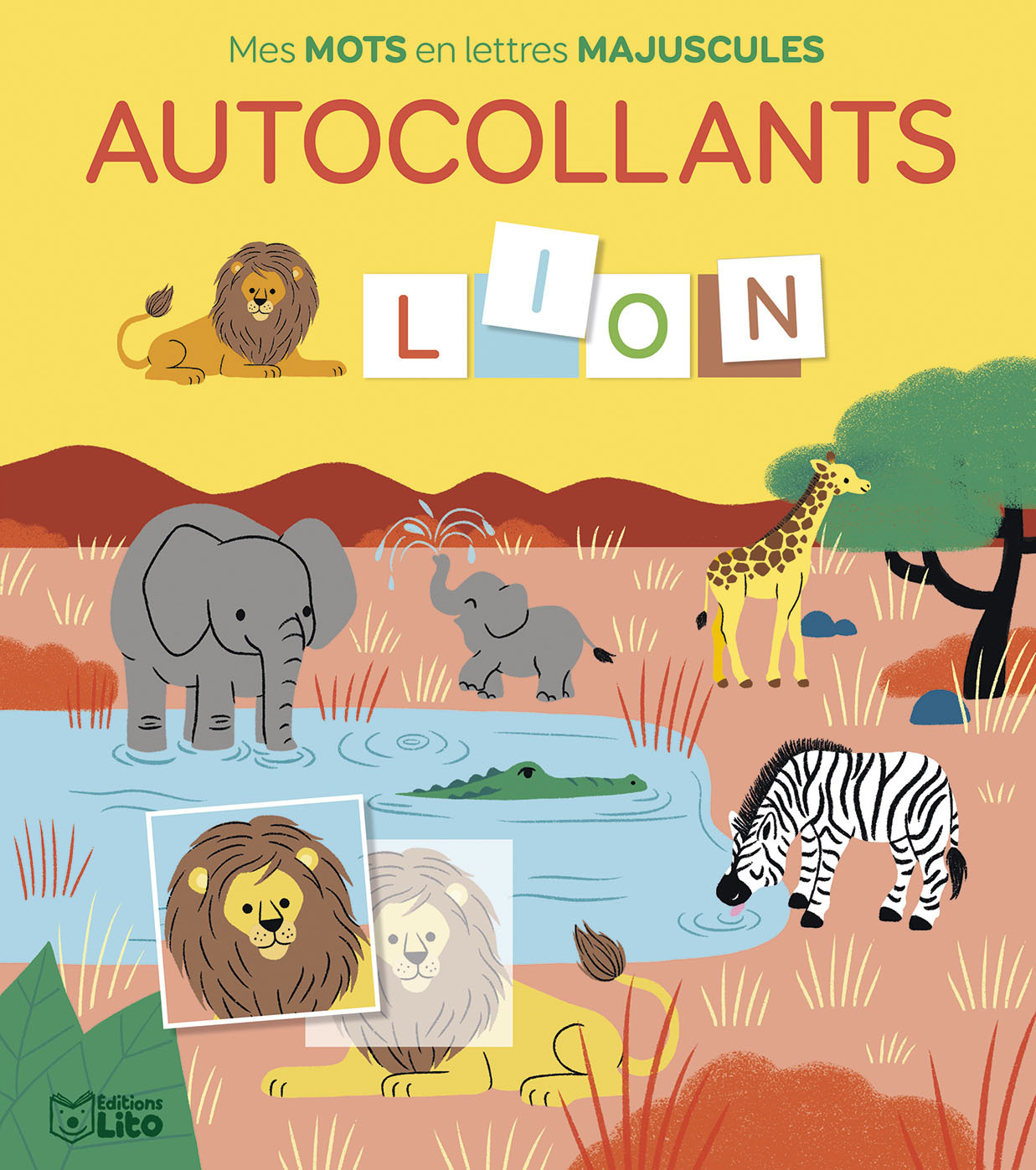 MES MOTS EN LETTRES MAJUSCULES - AUTOCOLLANTS - LION