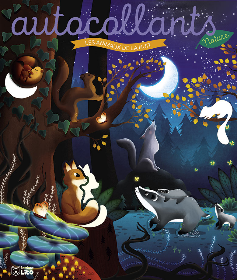 AUTOCOLLANTS NATURE - LES ANIMAUX DE LA NUIT