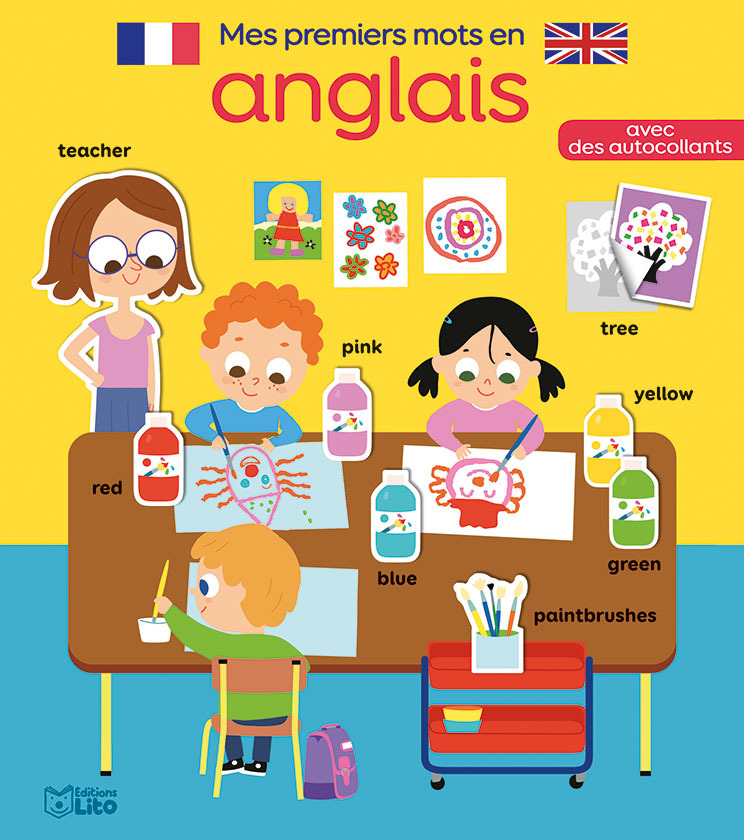 MES PREMIERS MOTS EN ANGLAIS AVEC AUTOCOLLANTS : ECOLE - HELLO I AM EMMA !