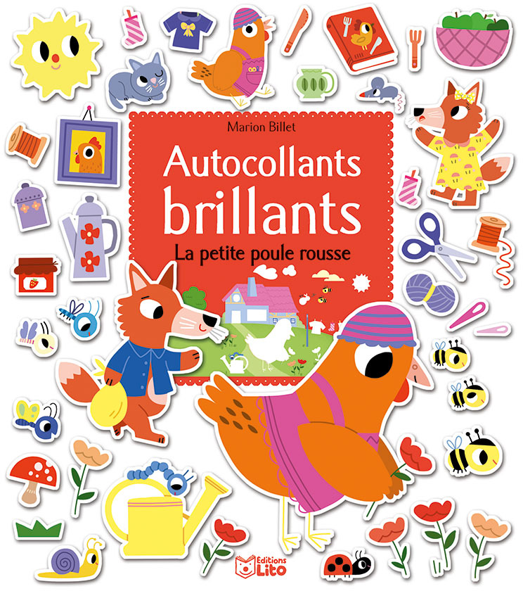 AUTOCOLLANTS BRILLANTS PETITE POULE ROUSSE