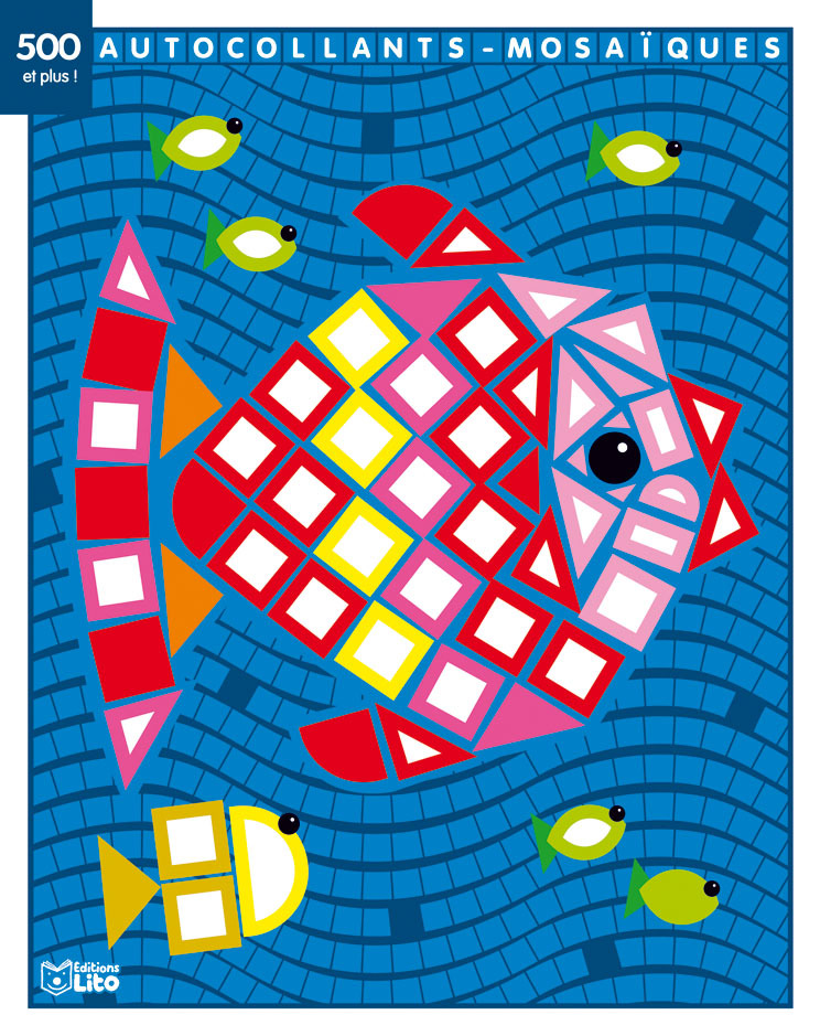 500 AUTOCOLLANTS MOSAIQUES POISSON