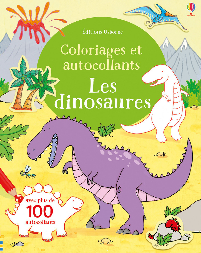 DINOSAURES - COLORIAGES ET AUTOCOLLANTS