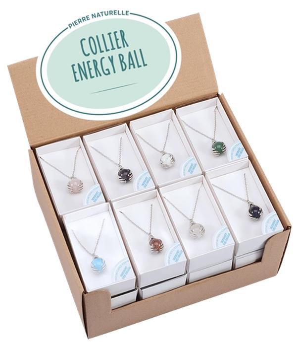 COLLIER ENERGY BALL EN PIERRE NATURELLE