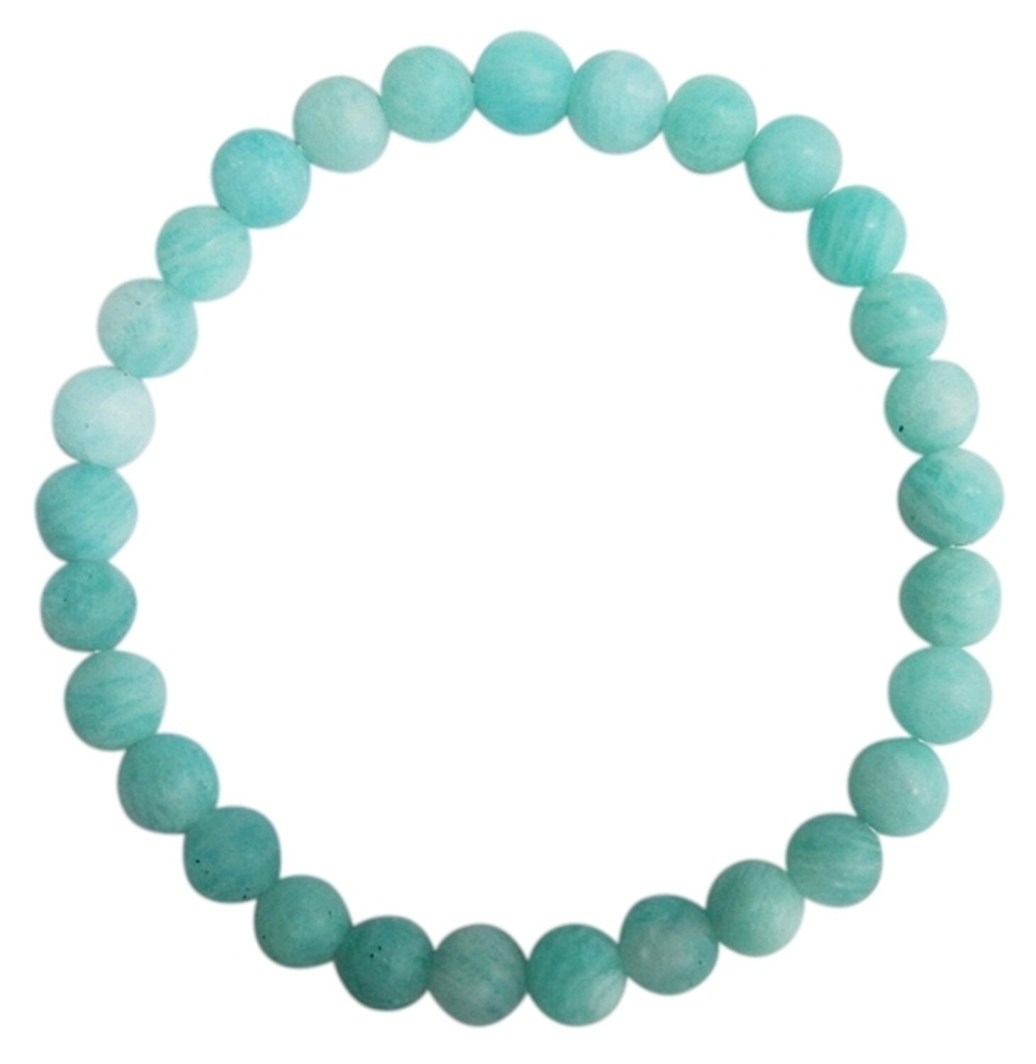 BRACELET AMAZONITE PERLES RONDES 6 MM MATES - PVC TTC 9.90€