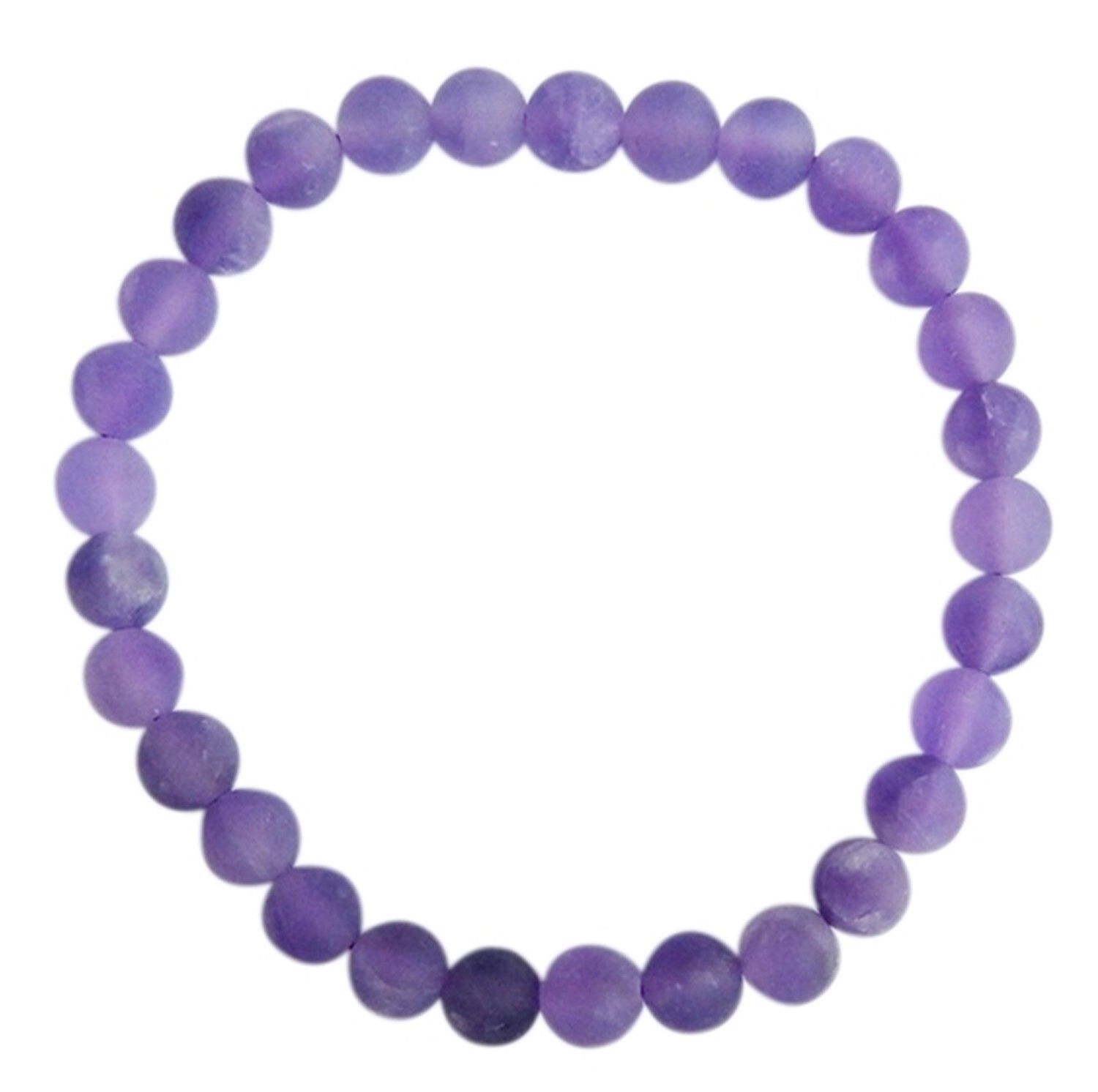 BRACELET AMETHYSTE PERLES RONDES 6 MM MATES - PVC TTC 9.90€