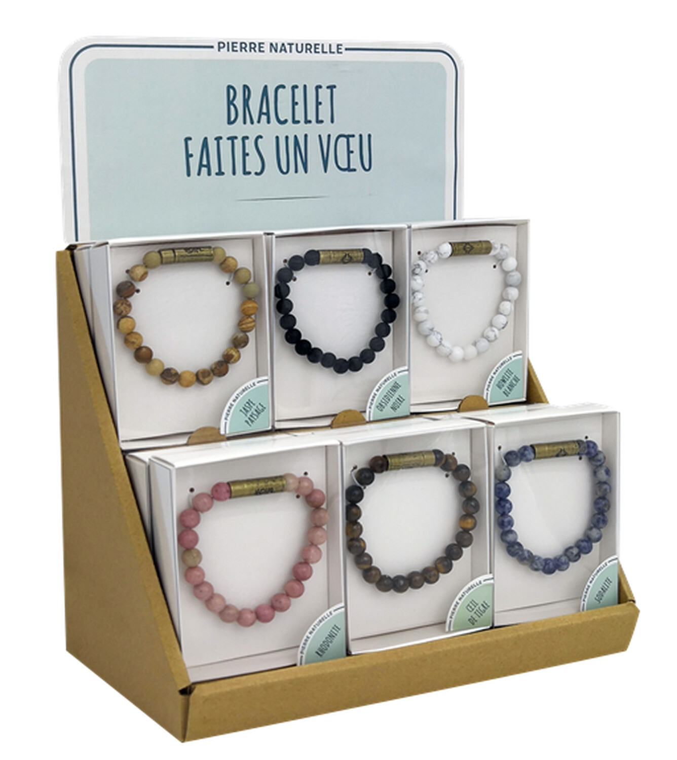 BRACELET VOEUX EN PIERRE NATURELLE - PVC 15.90 TTC