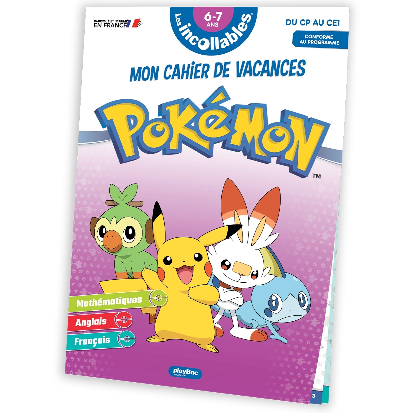 CAHIER DE VACANCES 2026 POKEMON - LES INCOLLABLES - CP AU CE1 - 6/7 ANS