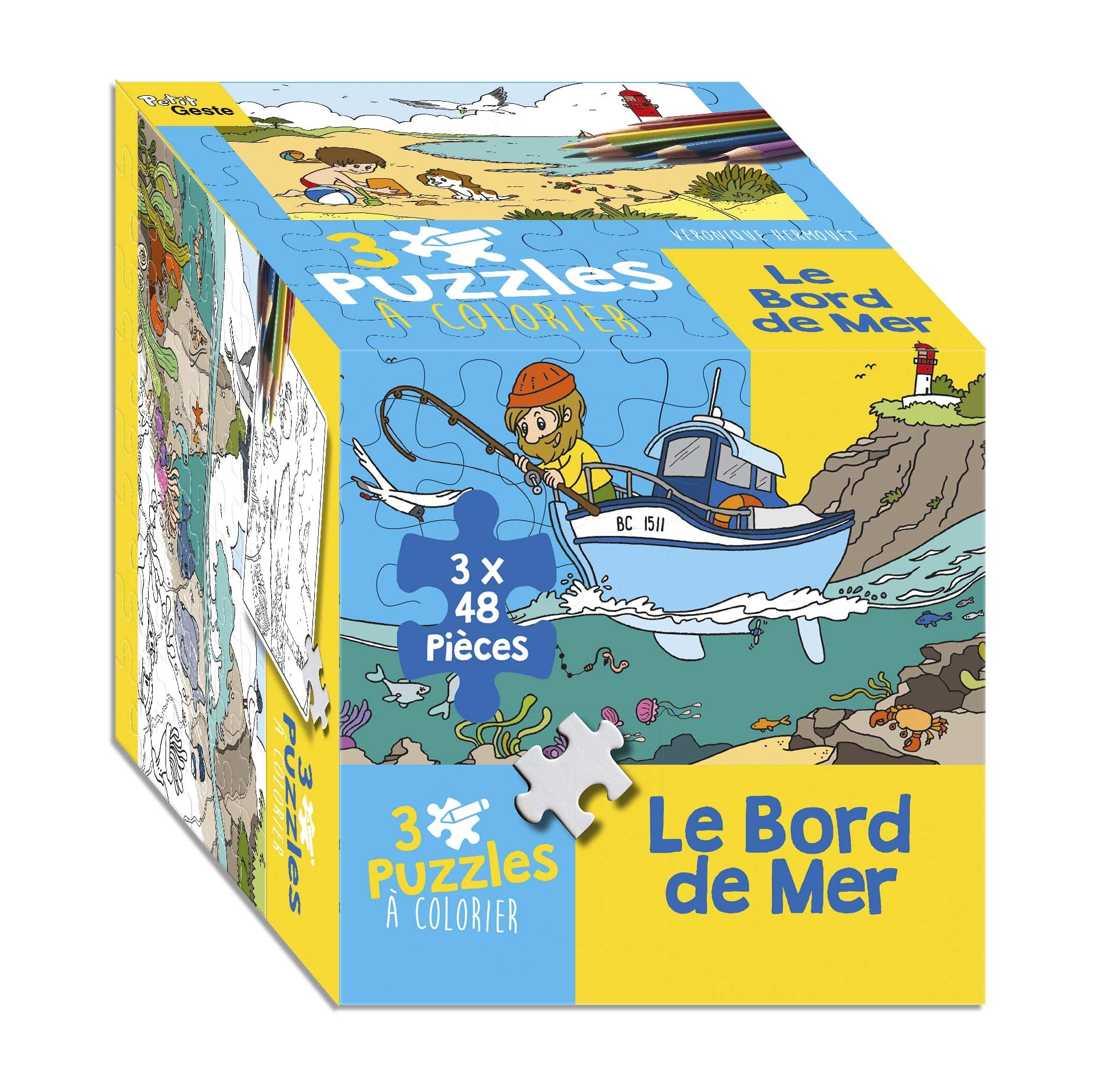 PUZZLE A COLORIER - LE BORD DE MER