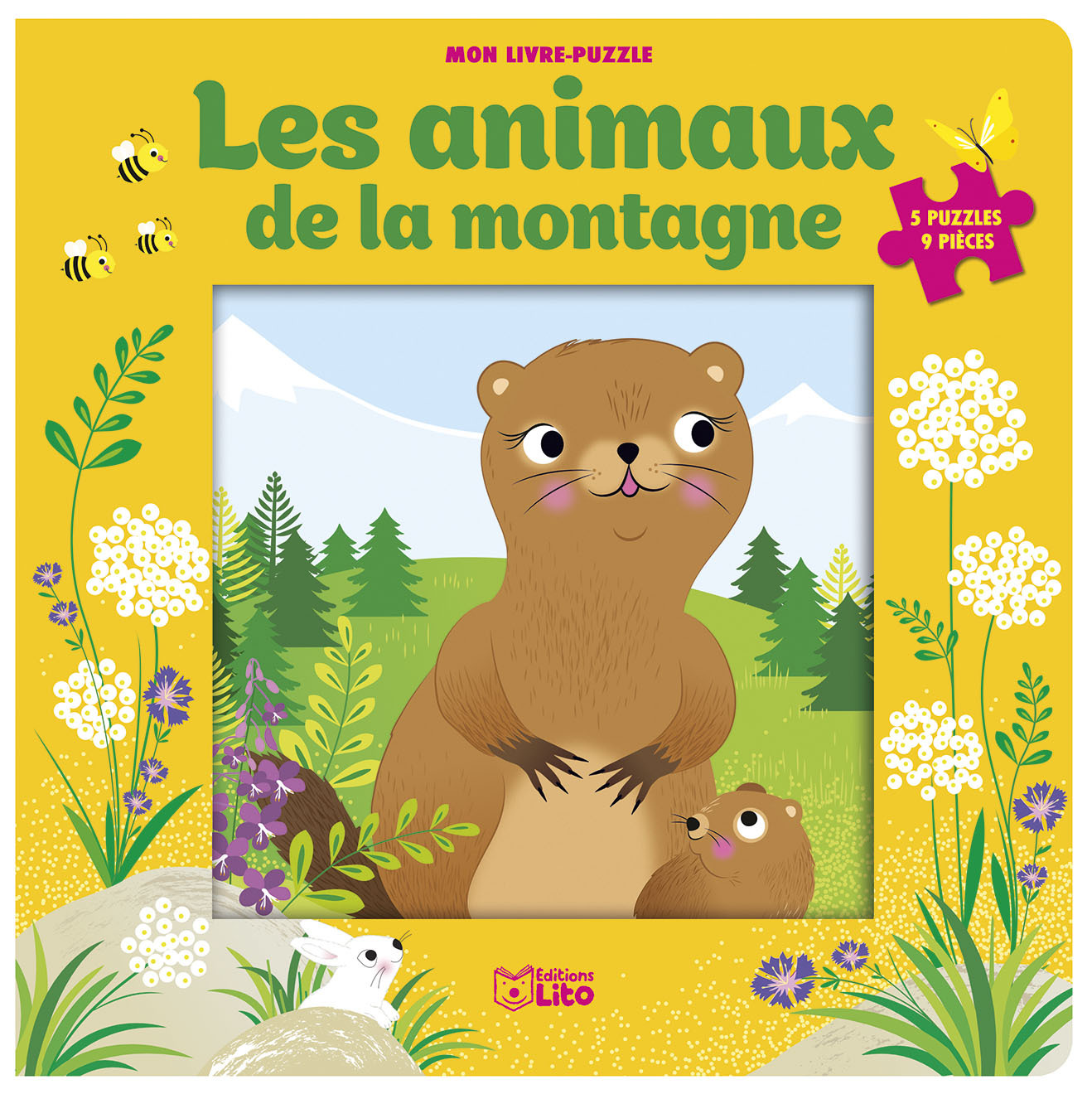 LIVRE PUZZLE ANIMAUX MONTAGNE 9 PIECES