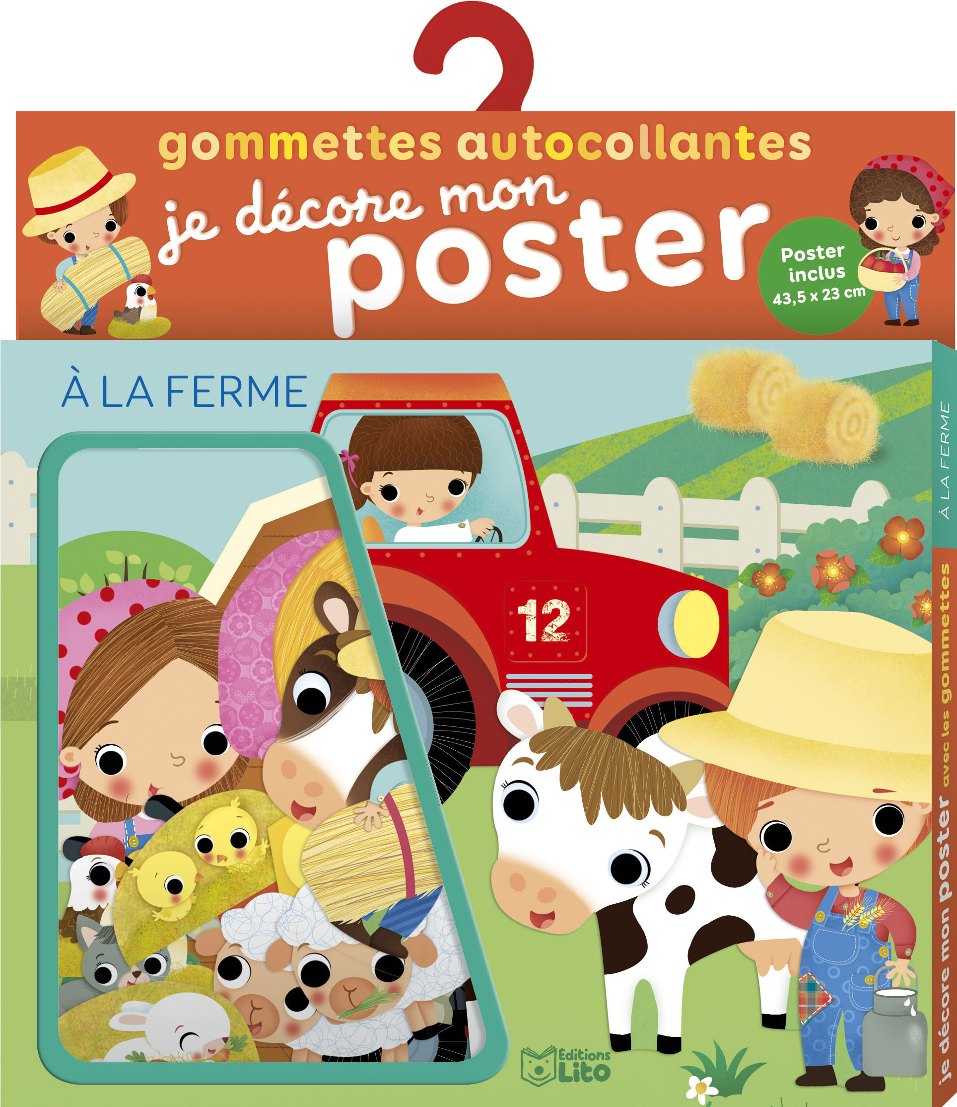 GOMMETTES AUTOCOLLANTES JE DECORE MON POSTER - A LA FERME