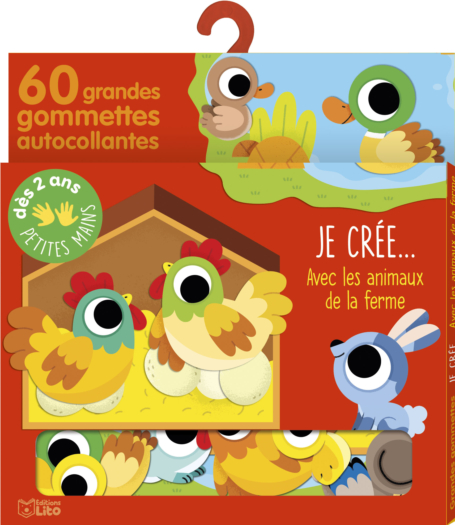 60 GRANDES GOMMETTES PETITES MAINS JE CREE AVEC LES ANIMAUX DE LA FERME
