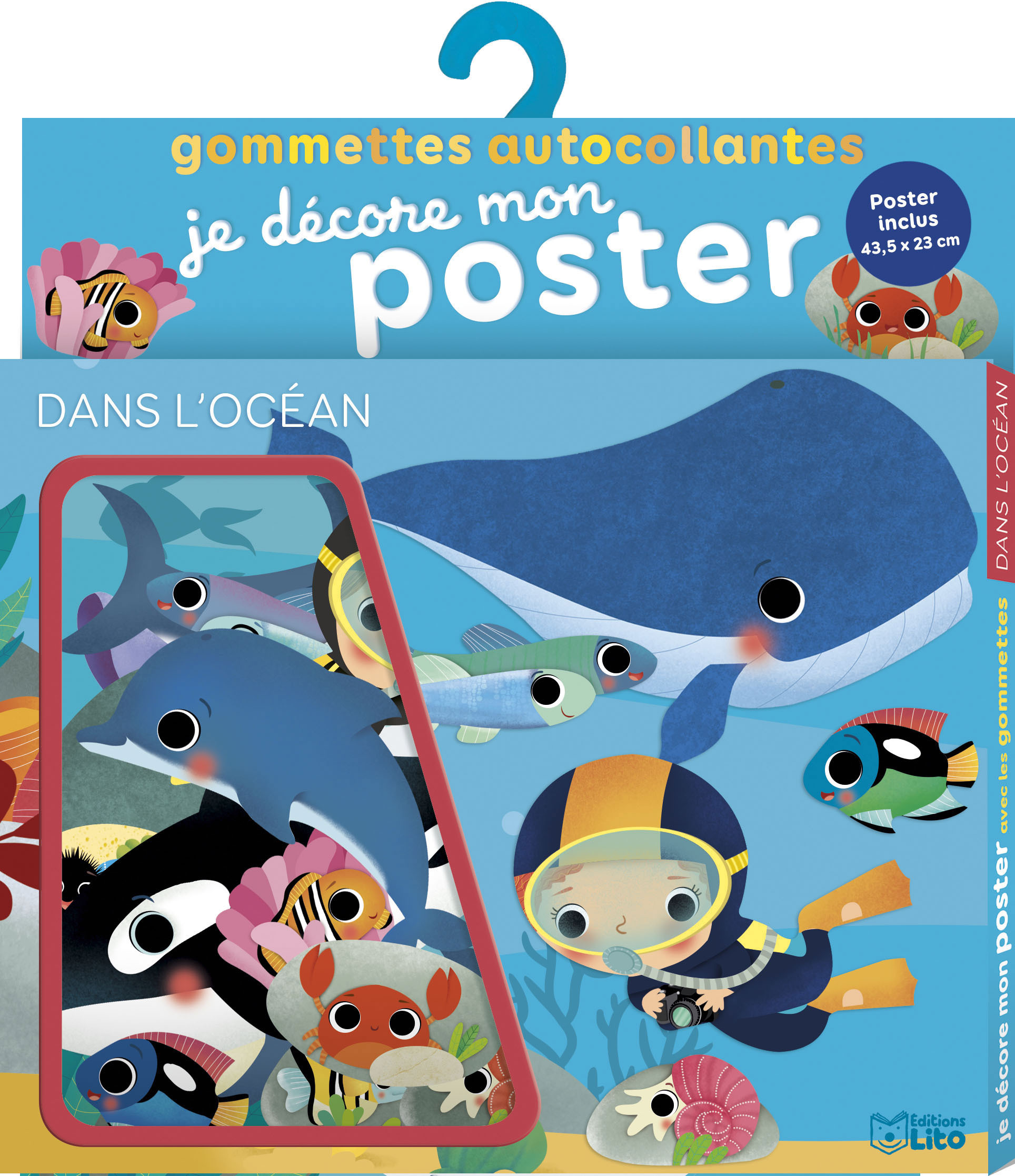 GOMMETTES AUTOCOLLANTES JE DECORE MON POSTER - DANS L OCEAN