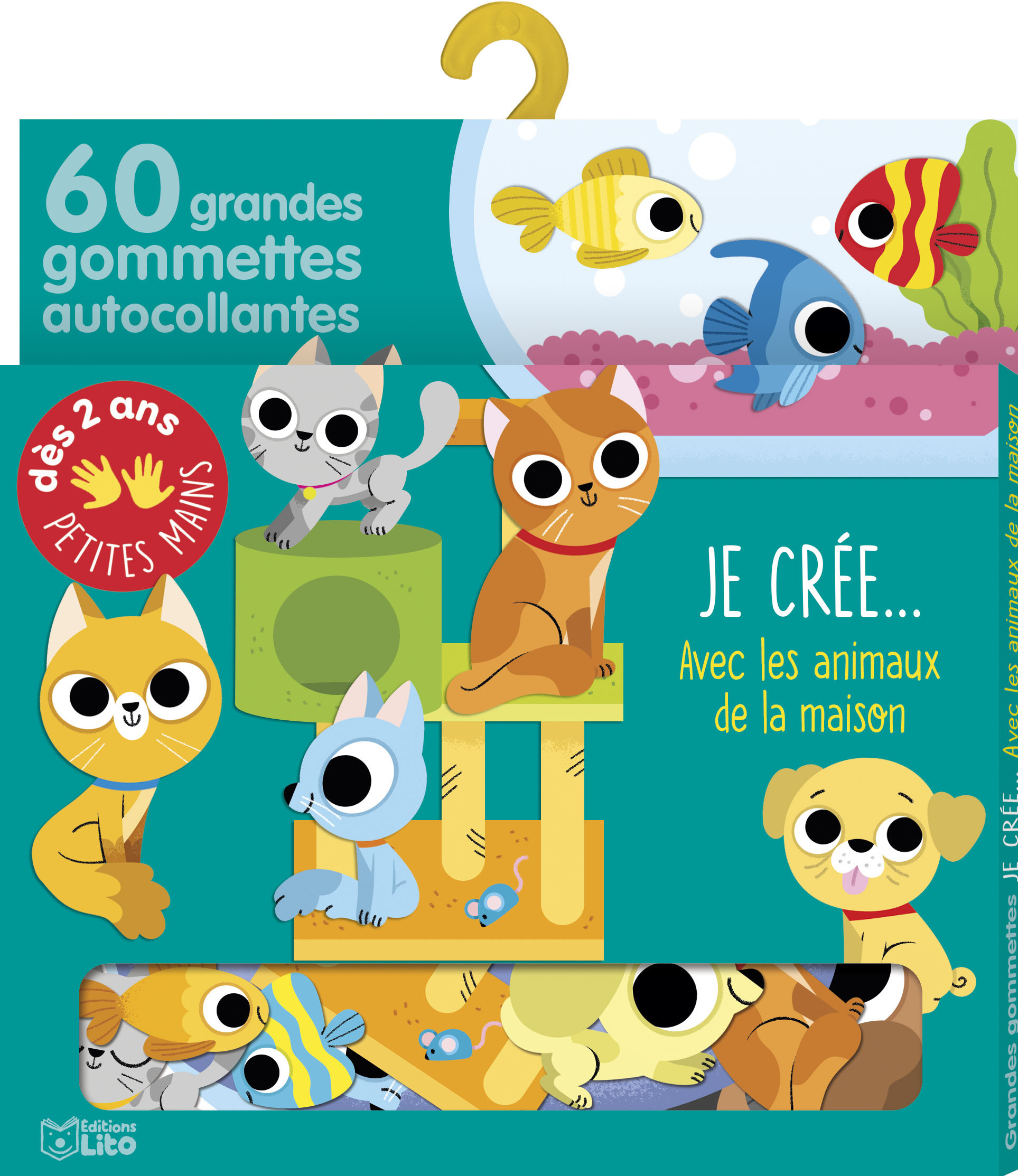 60 GRANDES GOMMETTES PETITES MAINS JE CREE AVEC LES ANIMAUX DE LA MAISON