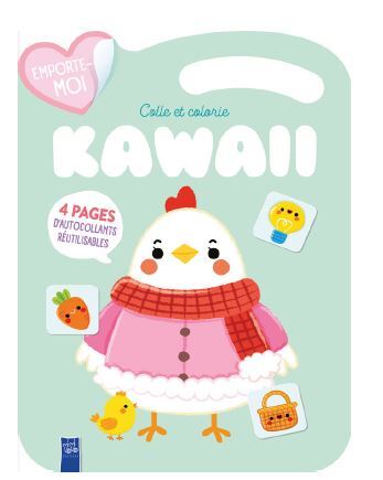 LA POULE PAQUES - KAWAII COLLE ET COLORIE