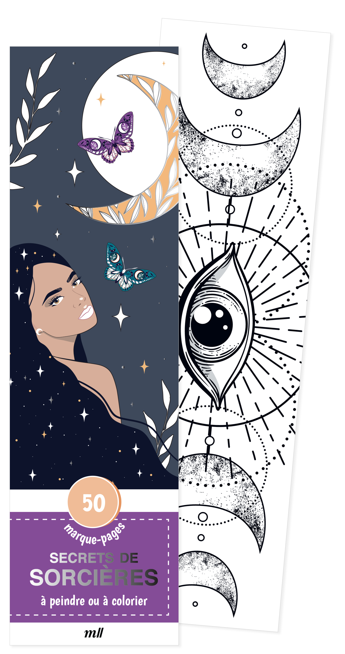 MARQUE-PAGES - SECRETS DE SORCIERES - 50 MARQUE-PAGES A PEINDRE OU A COLORIER, POUR SOI OU A OFFRIR