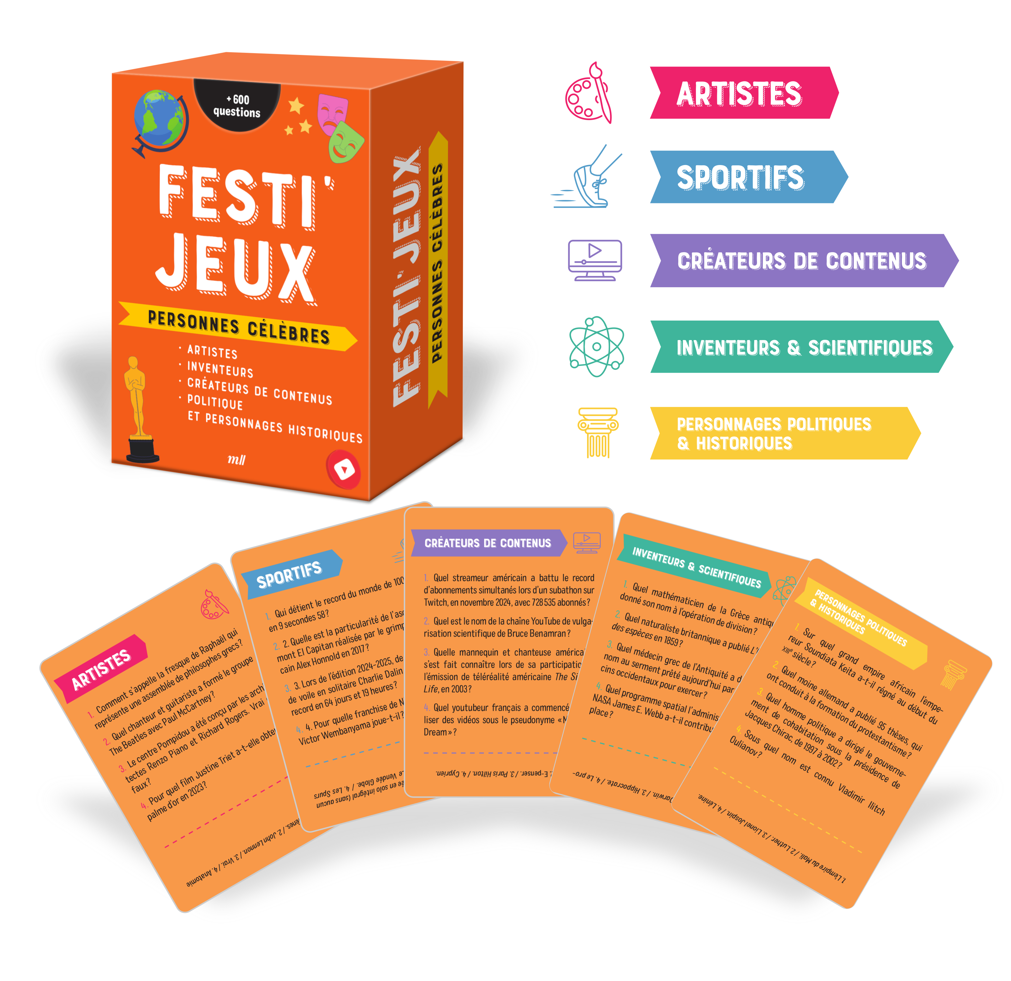 FESTI´JEUX - PERSONNES CELEBRES - PLUS DE 600 QUESTIONS POUR COTOYER LES FIGURES DE L´HISTOIRE ET DE