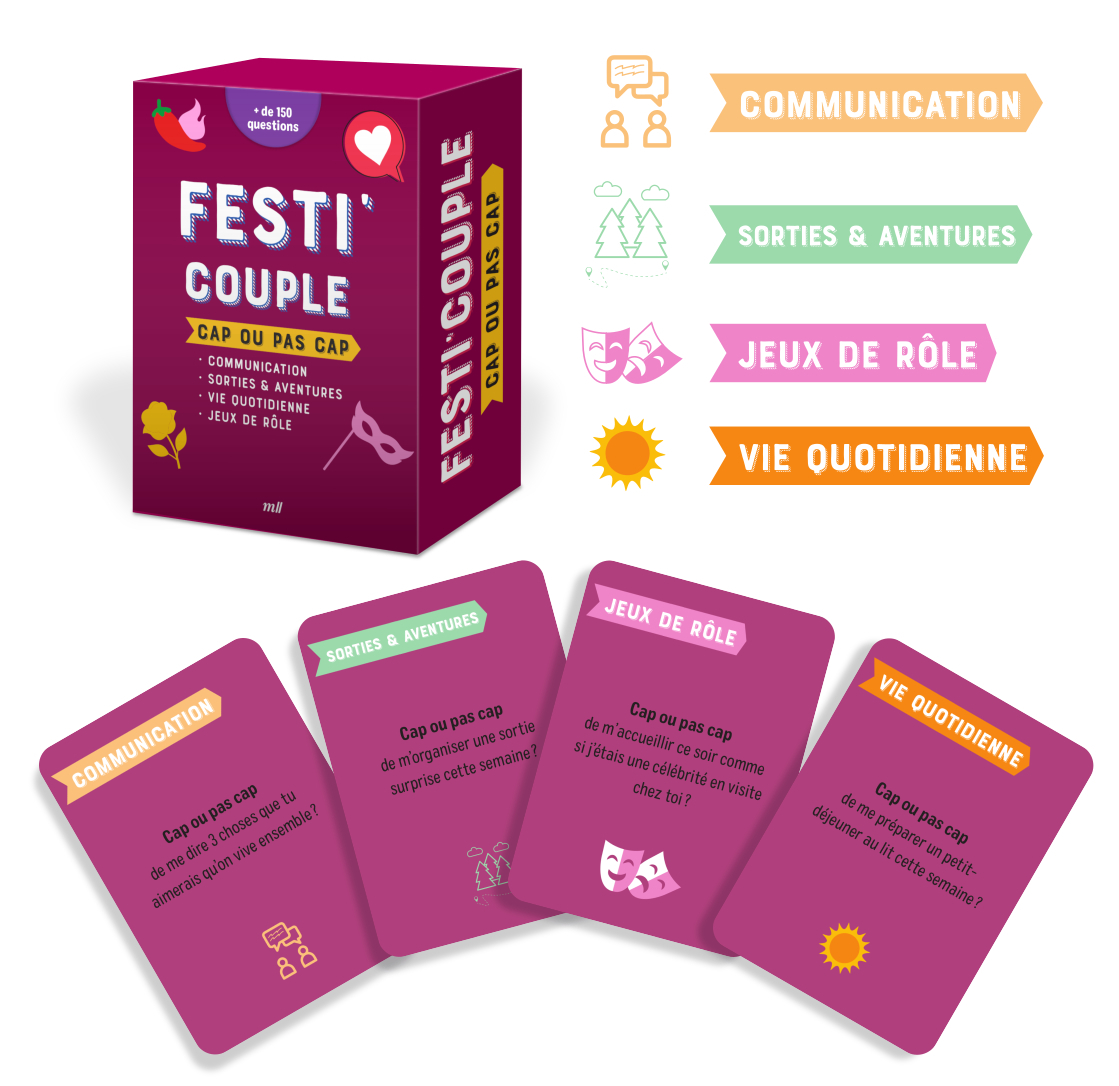 FESTI´COUPLE - CAP OU PAS CAP - 80 CARTES POUR JOUER A DEUX