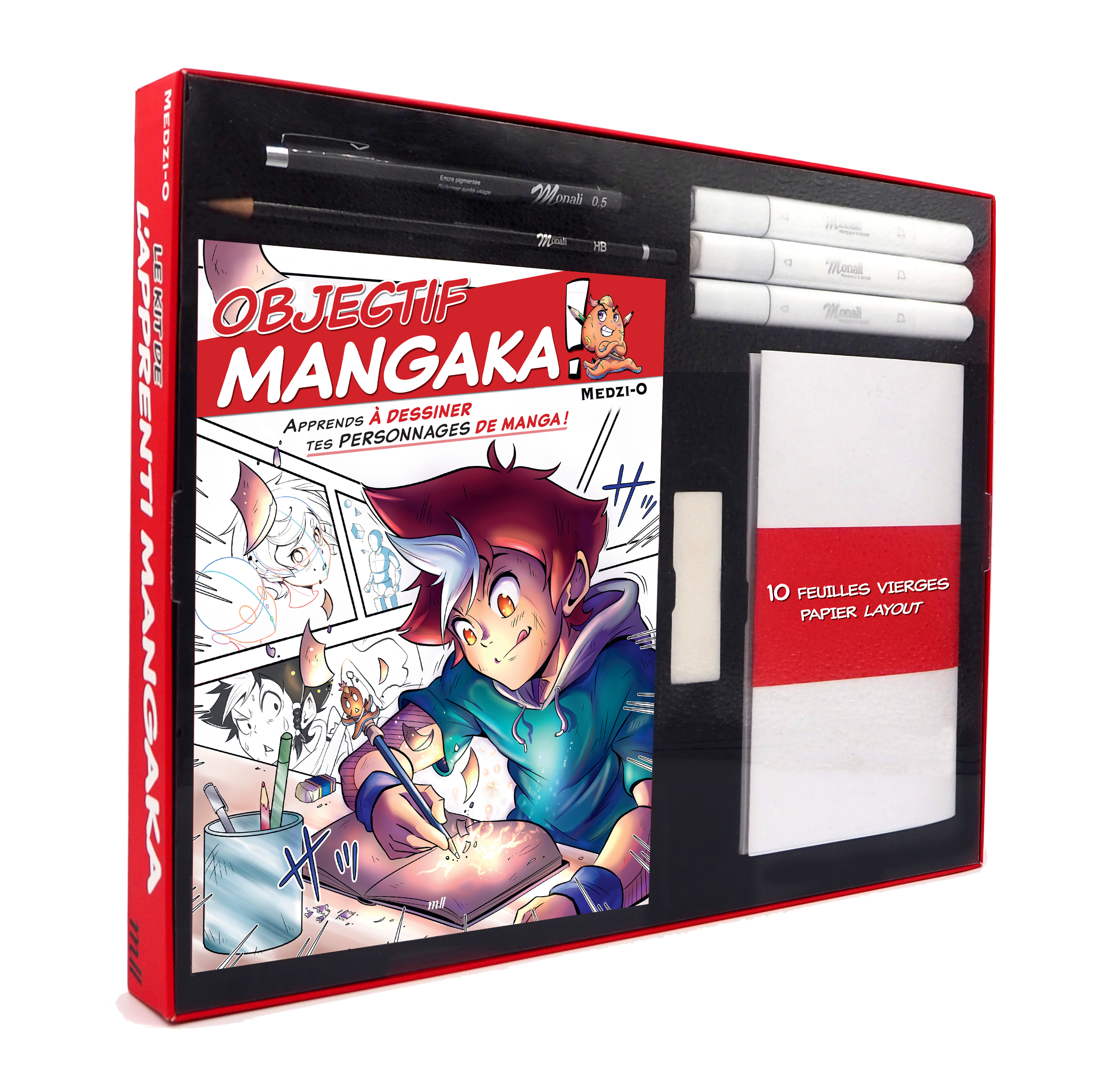 KIT DE L´APPRENTI MANGAKA - LA PREMIERE ETAPE VERS TON MANGA ! (COFFRET) - TOUT POUR CREER SES PR