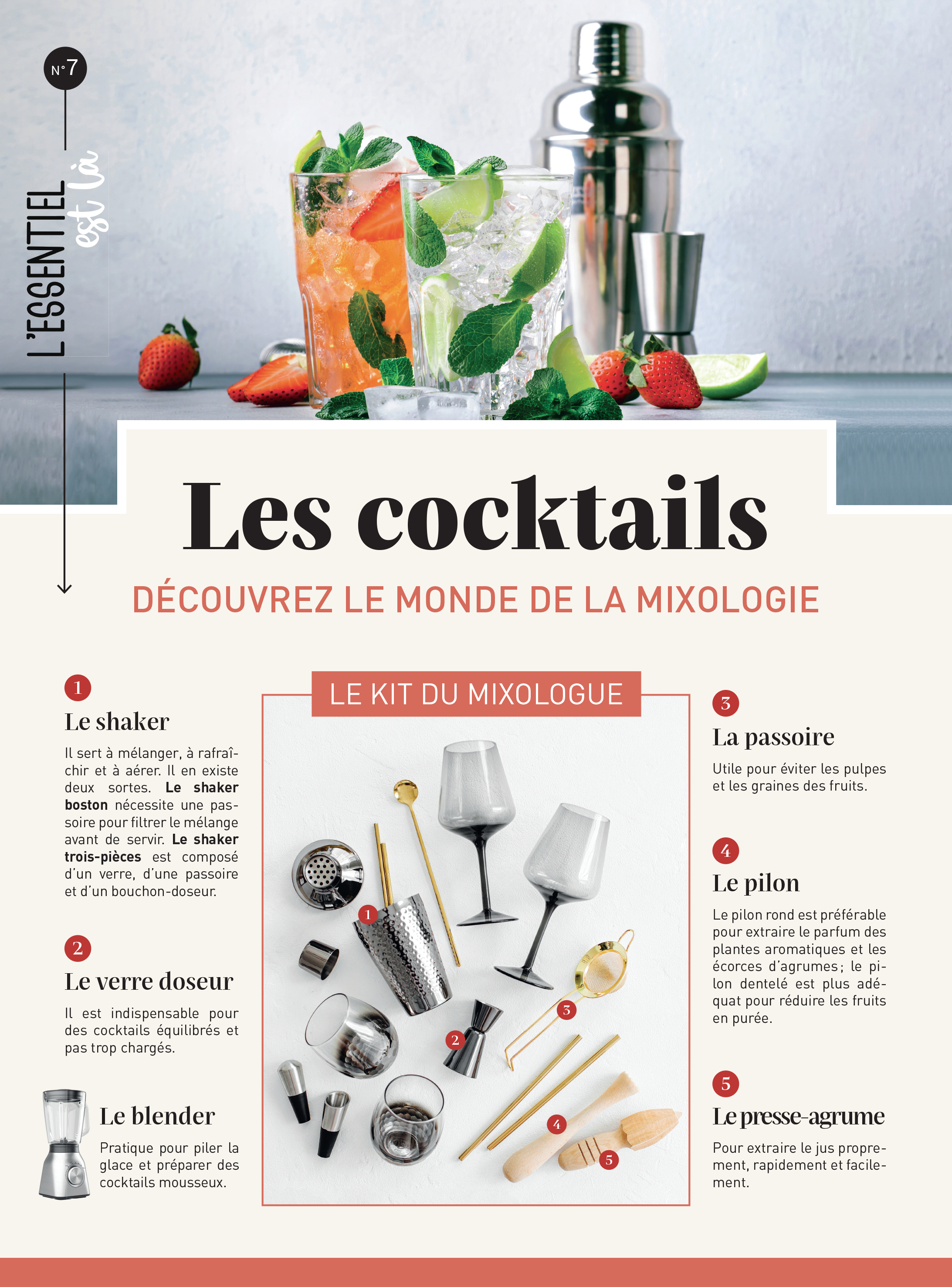 COCKTAILS : DECOUVREZ LE MONDE DE LA MIXOLOGIE / ESSENTIEL EST LA N7