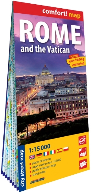 ROME ET LE VATICAN 1/15.000 (CARTE GRAND FORMAT LAMINEE - PLAN DE VILLE) - ANGLAIS