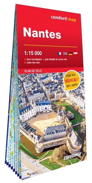 NANTES 1/15.000 (CARTE GRAND FORMAT LAMINEE - PLAN DE VILLE)