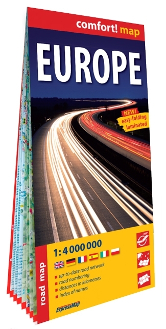EUROPE 1/4M COMFORT MAP (CARTE GRAND FORMAT LAMINEE) - ANGLAIS