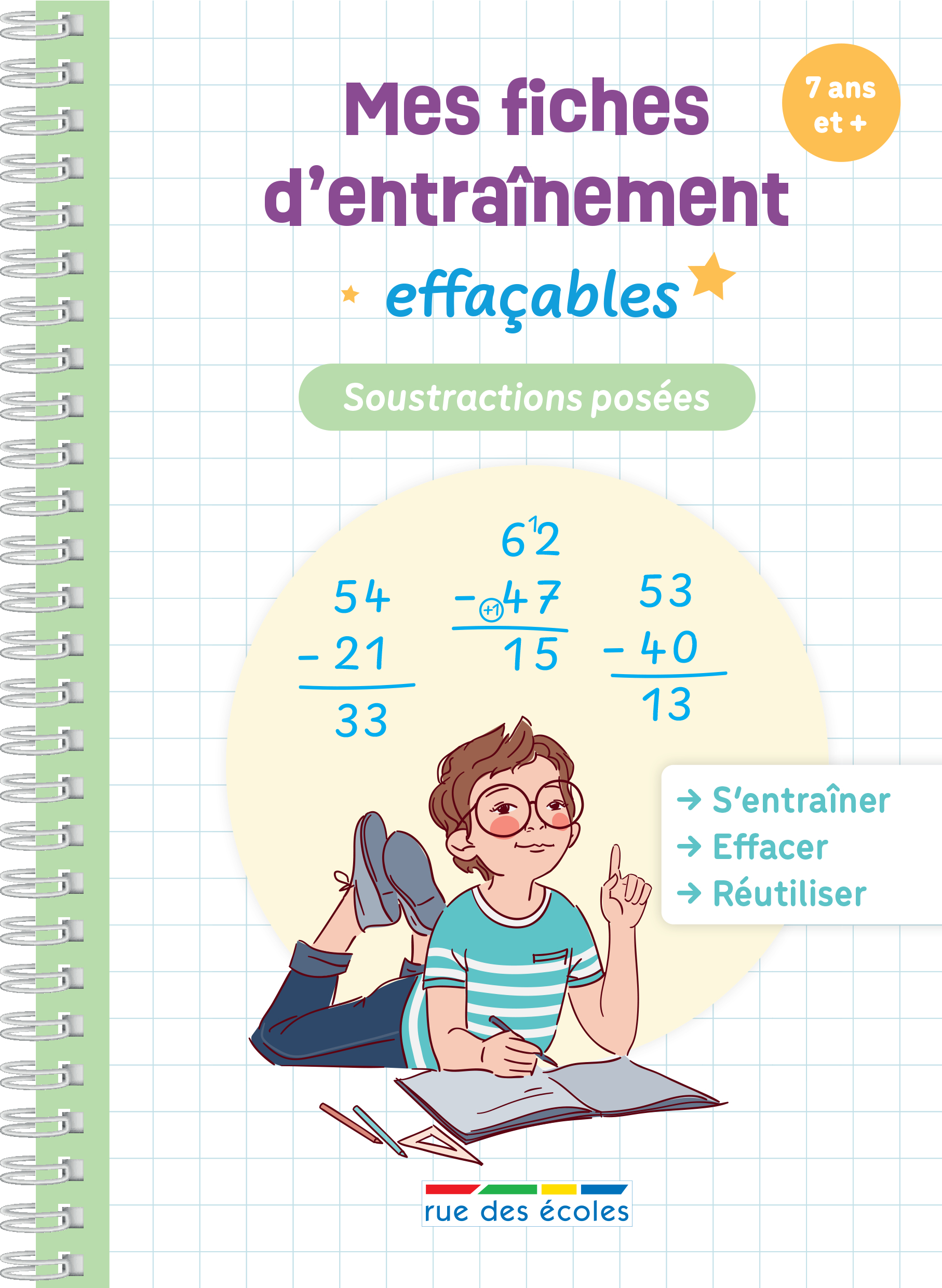 MES FICHES D´ENTRAINEMENT EFFACABLES - SOUSTRACTIONS POSEES - S´ENTRAINER, EFFACER, ET REUTILISER !