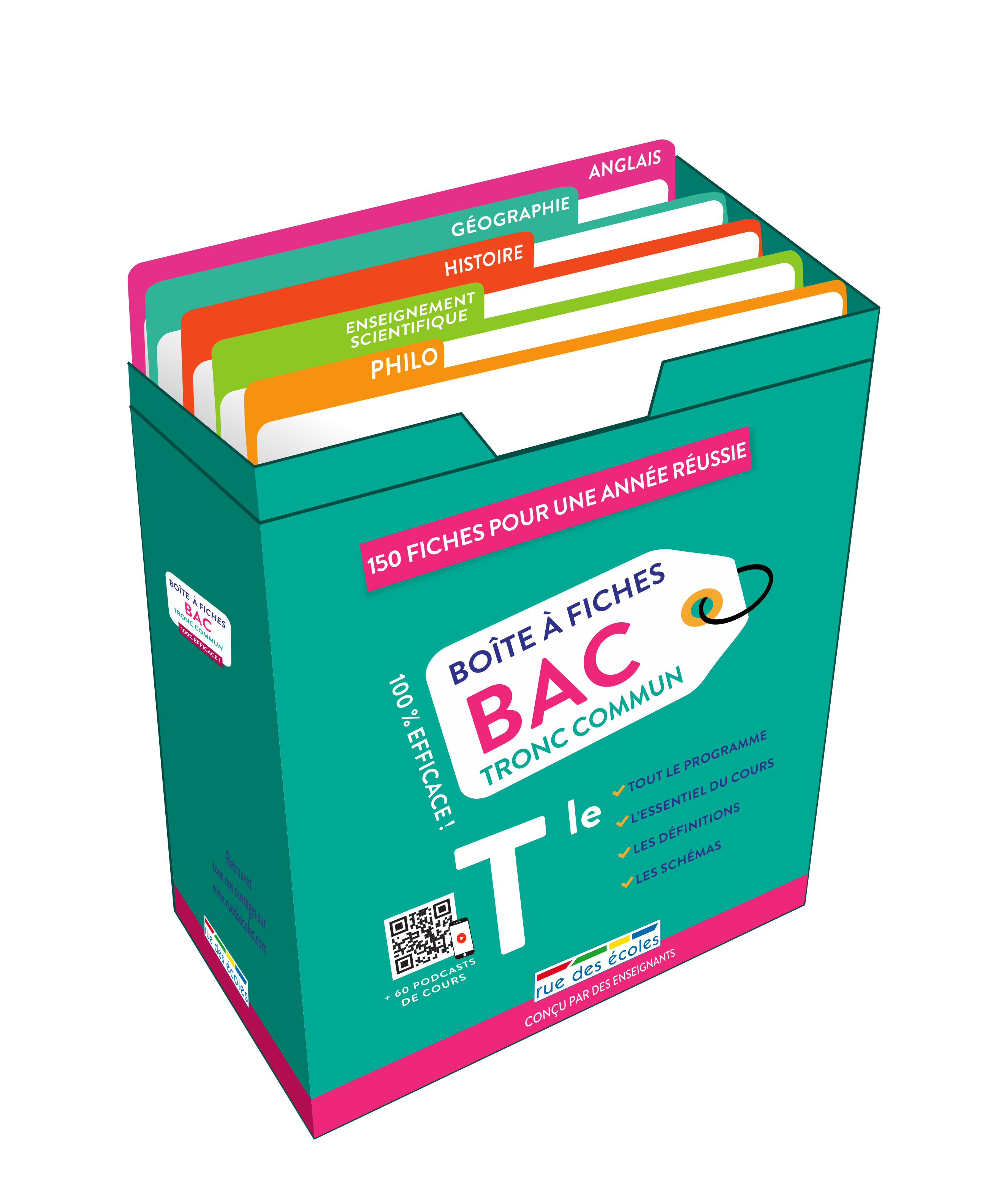 BOITE A FICHES BAC - TRONC COMMUN - 150 FICHES POUR UNE ANNEE REUSSIE