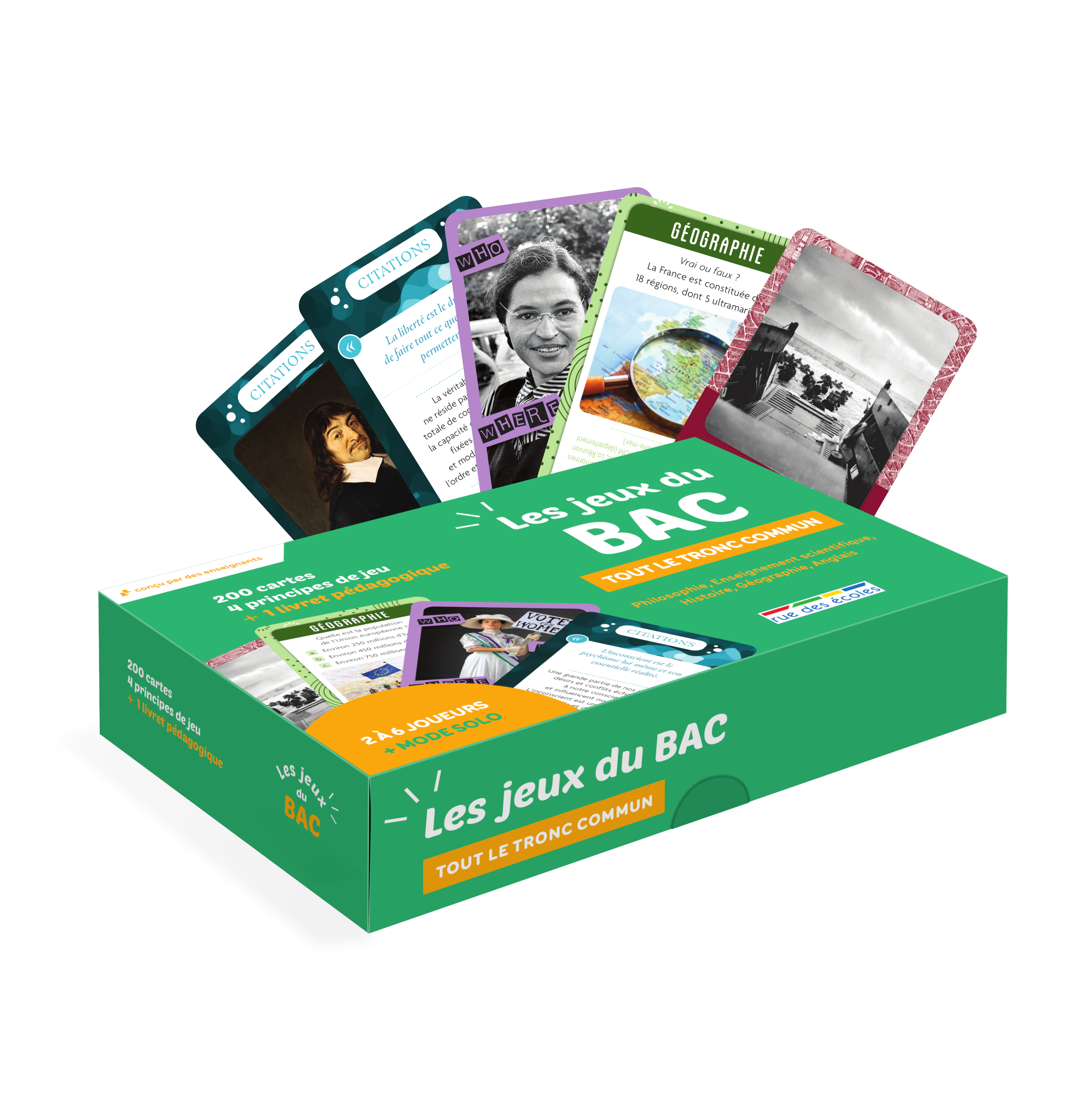 JEUX DU BAC - TRONC COMMUN - 200 CARTES, 4 PRINCIPES DE JEU + 1 LIVRET PEDAGOGIQUE
