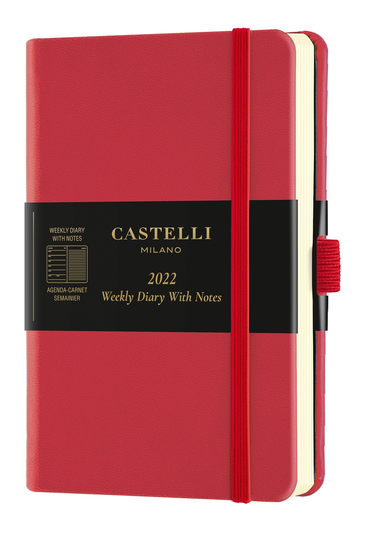 AGENDA 2022 SEMAINIER POCHE AQUARELA CORAL RED