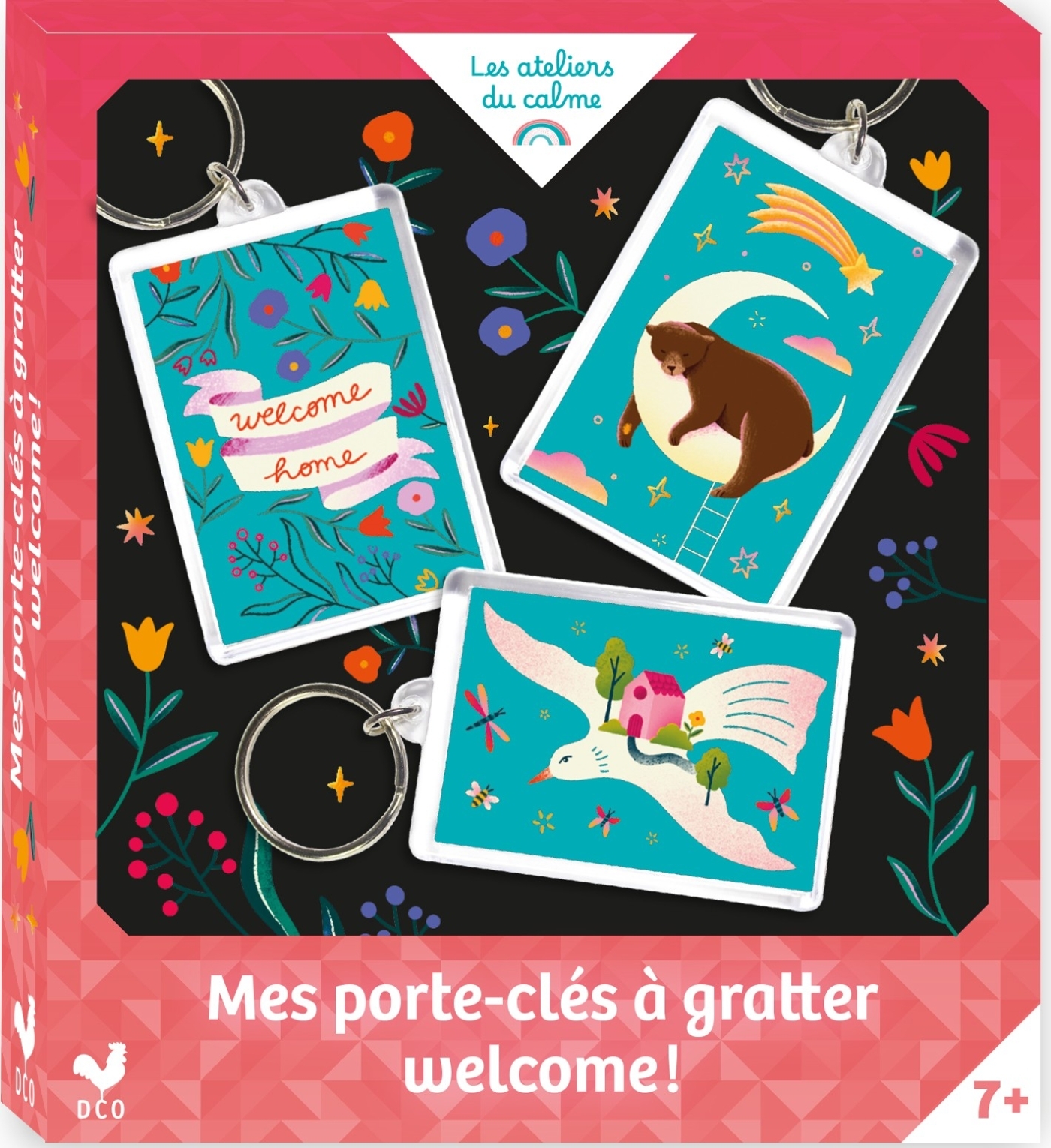 MES PORTE-CLES A GRATTER WELCOME ! MINI BOITE AVEC ACCESSOIRES