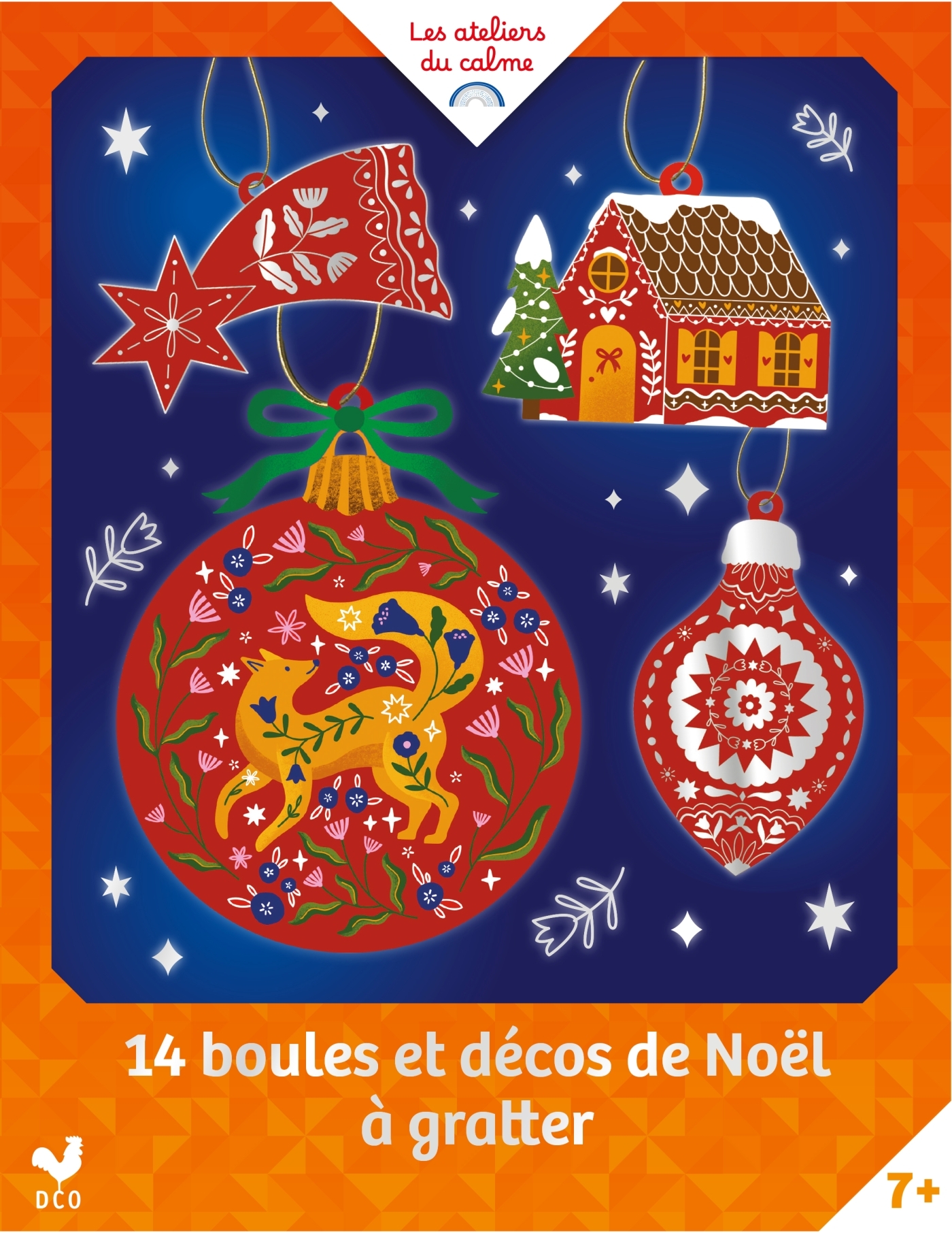 14 BOULES ET DECOS DE NOEL A GRATTER - POCHETTE AVEC ACCESSOIRES
