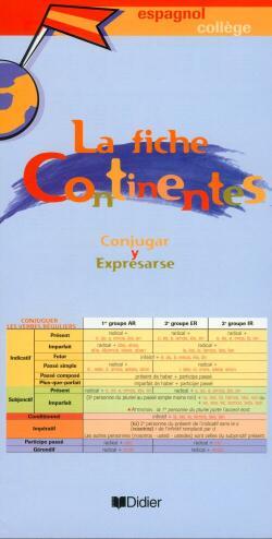 CONTINENTES COLLEGE LV2 FICHE MEMENTO DE REVISIONS