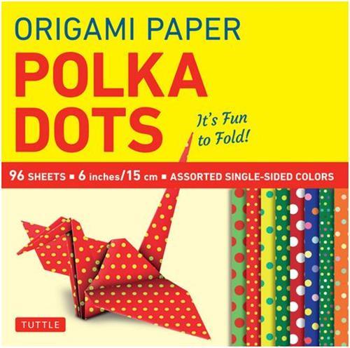 ORIGAMI PAPER - POLKA DOTS 6 - 96 SHEETS /ANGLAIS