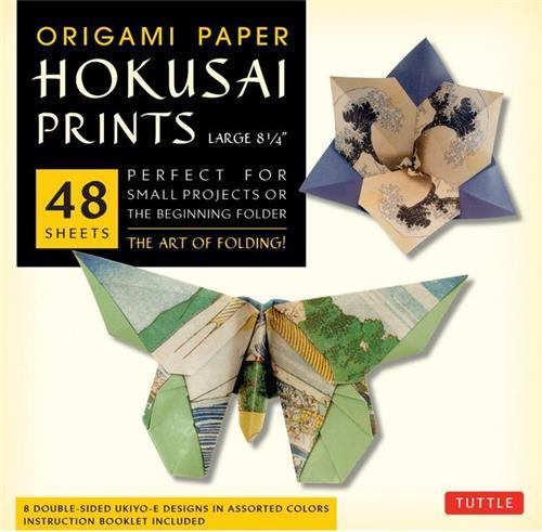 ORIGAMI PAPER HOKUSAI PRINTS LARGE 8 1/4 /ANGLAIS