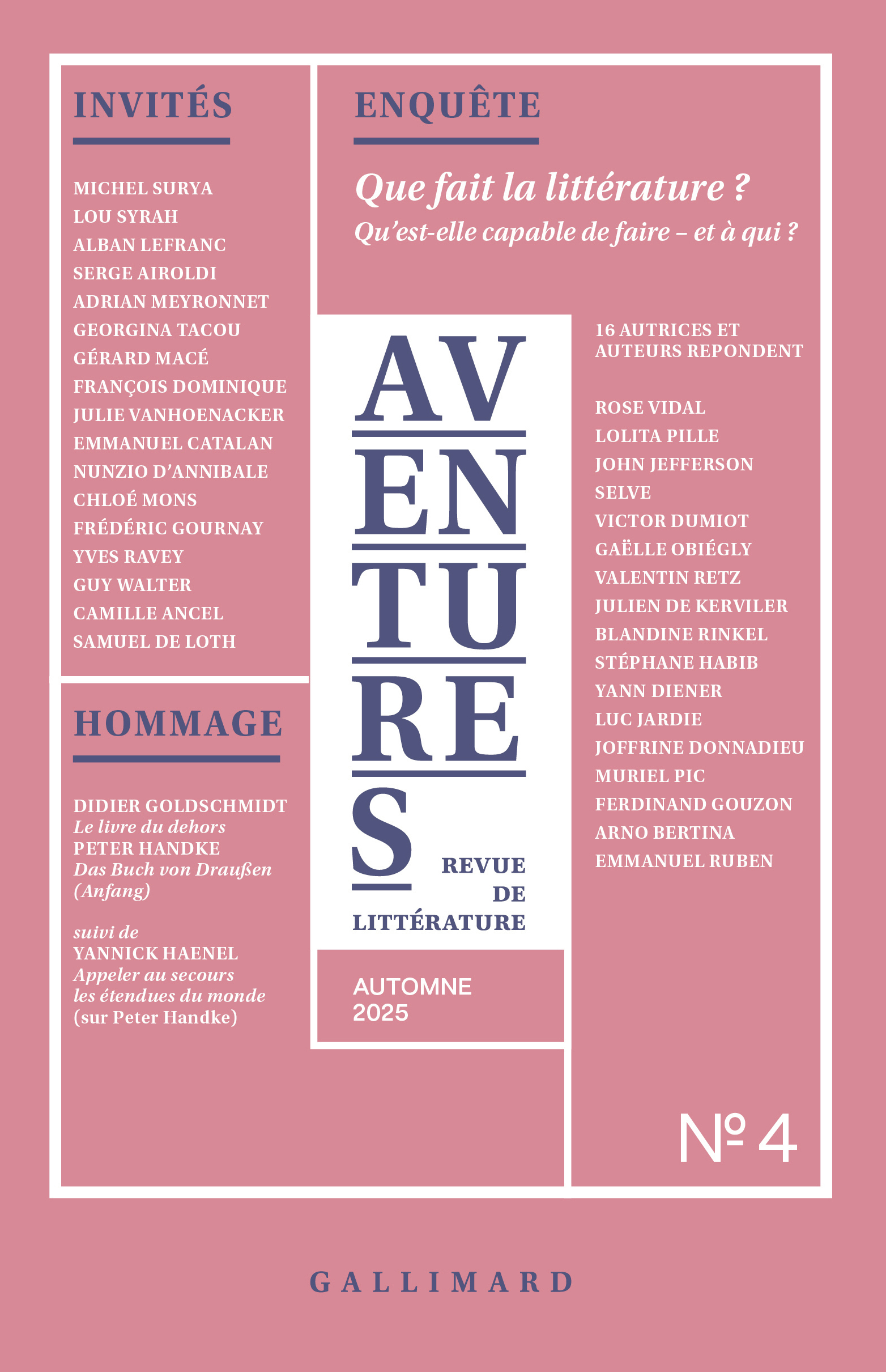 REVUE AVENTURES N 4 - AUTOMNE 2025