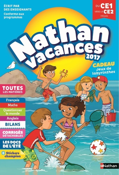 CAHIER DE VACANCES 2017 PRIMAIRE CE1 VERS CE2 7/8 ANS