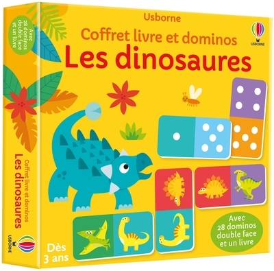 DINOSAURES - COFFRET LIVRE ET DOMINOS