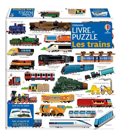 TRAINS - COFFRET LIVRE ET PUZZLE