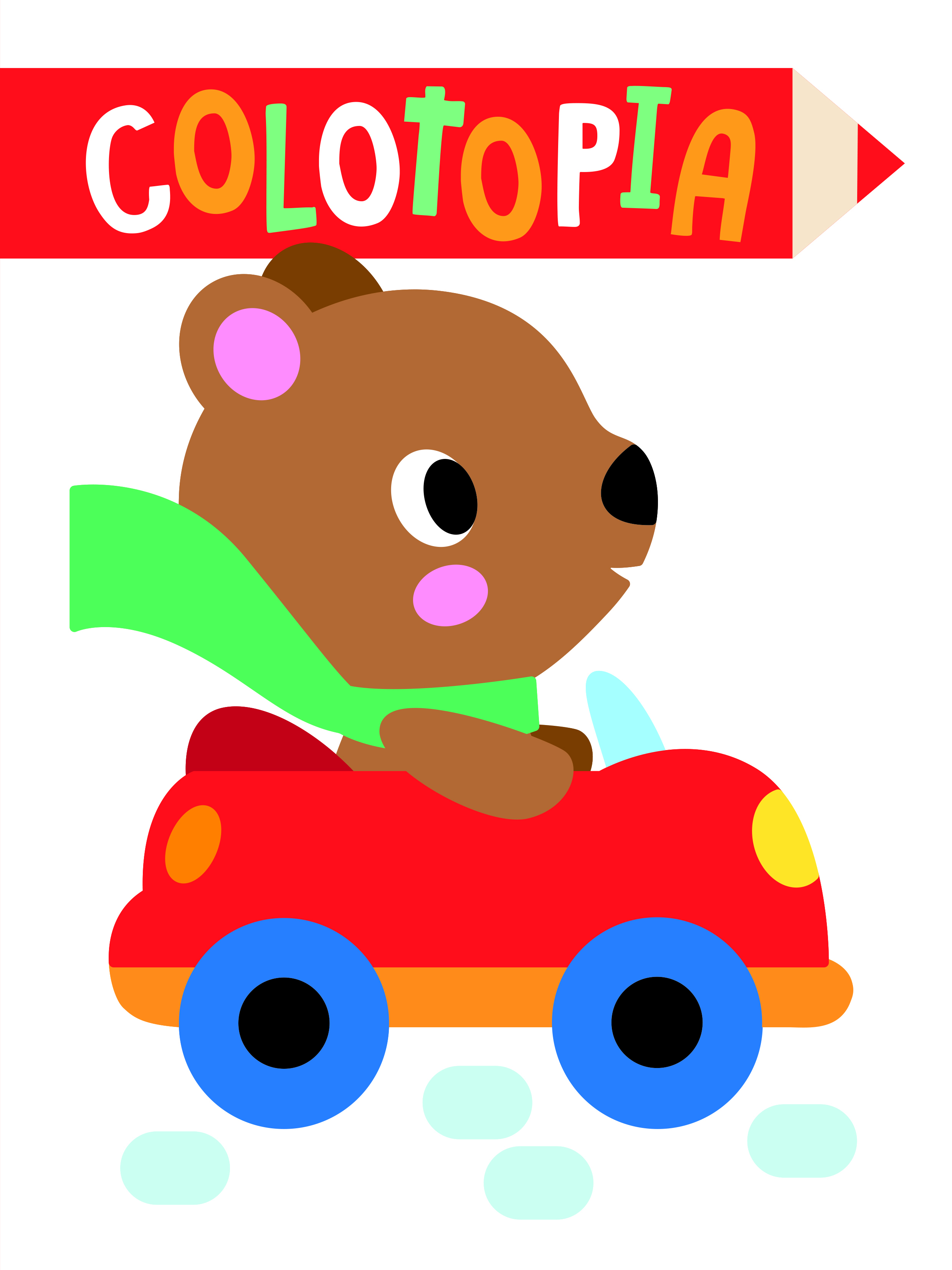OURS EN VOITURE COLORIAGE