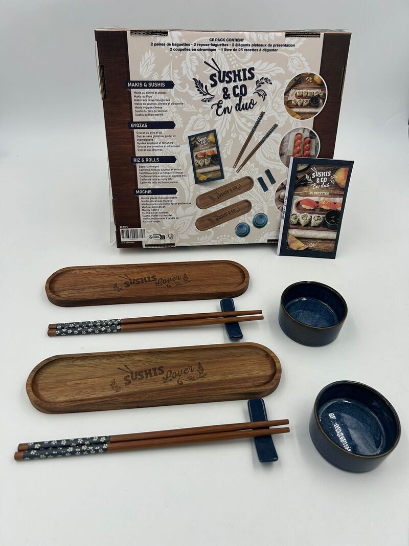 COFFRET SUSHIS & CO EN DUO - POUR LES AMOUREUX DE SOIREES SUSHIS, MAKIS...
