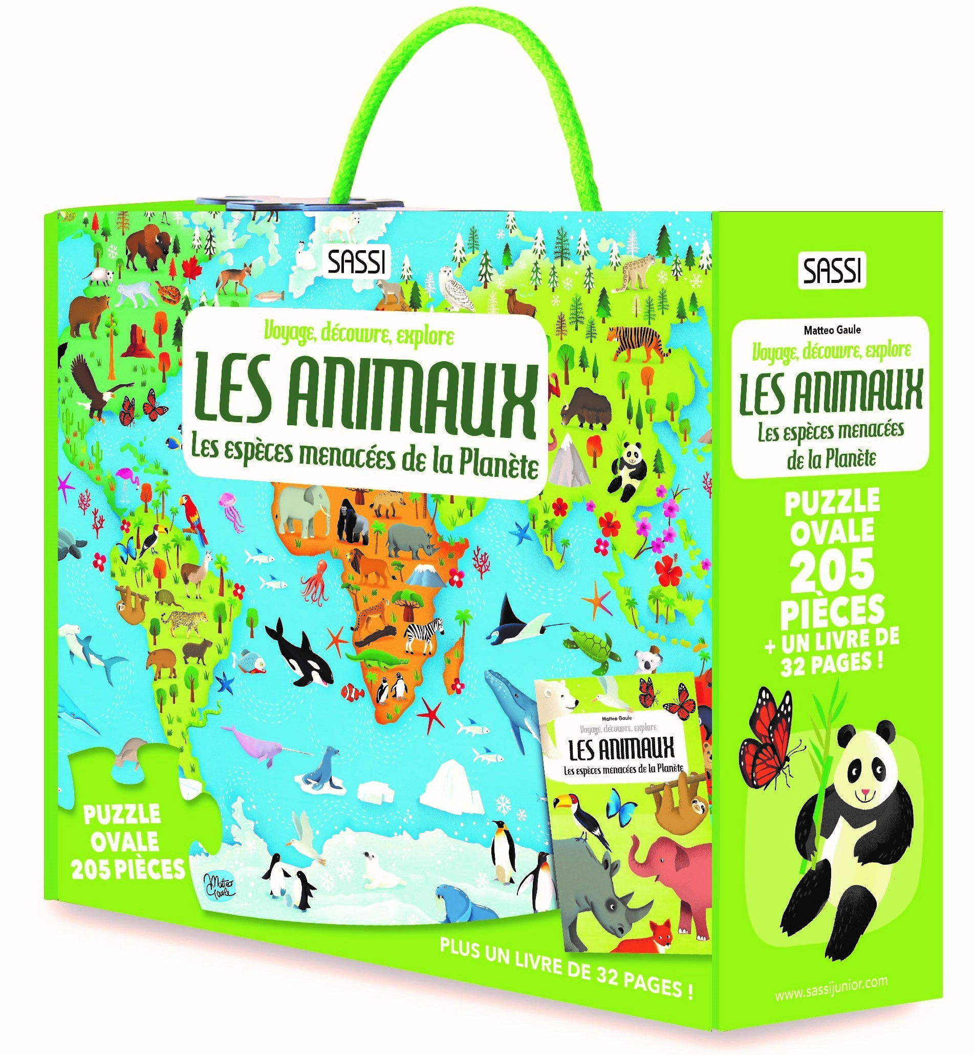 ANIMAUX ,ESPECES MENACEES DE LA PLANETE - COFFRET PUZZLE