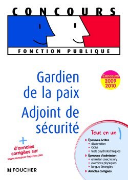 GARDIEN DE LA PAIX - ADJOINT DE SECURITE CONCOURS 2009-2010