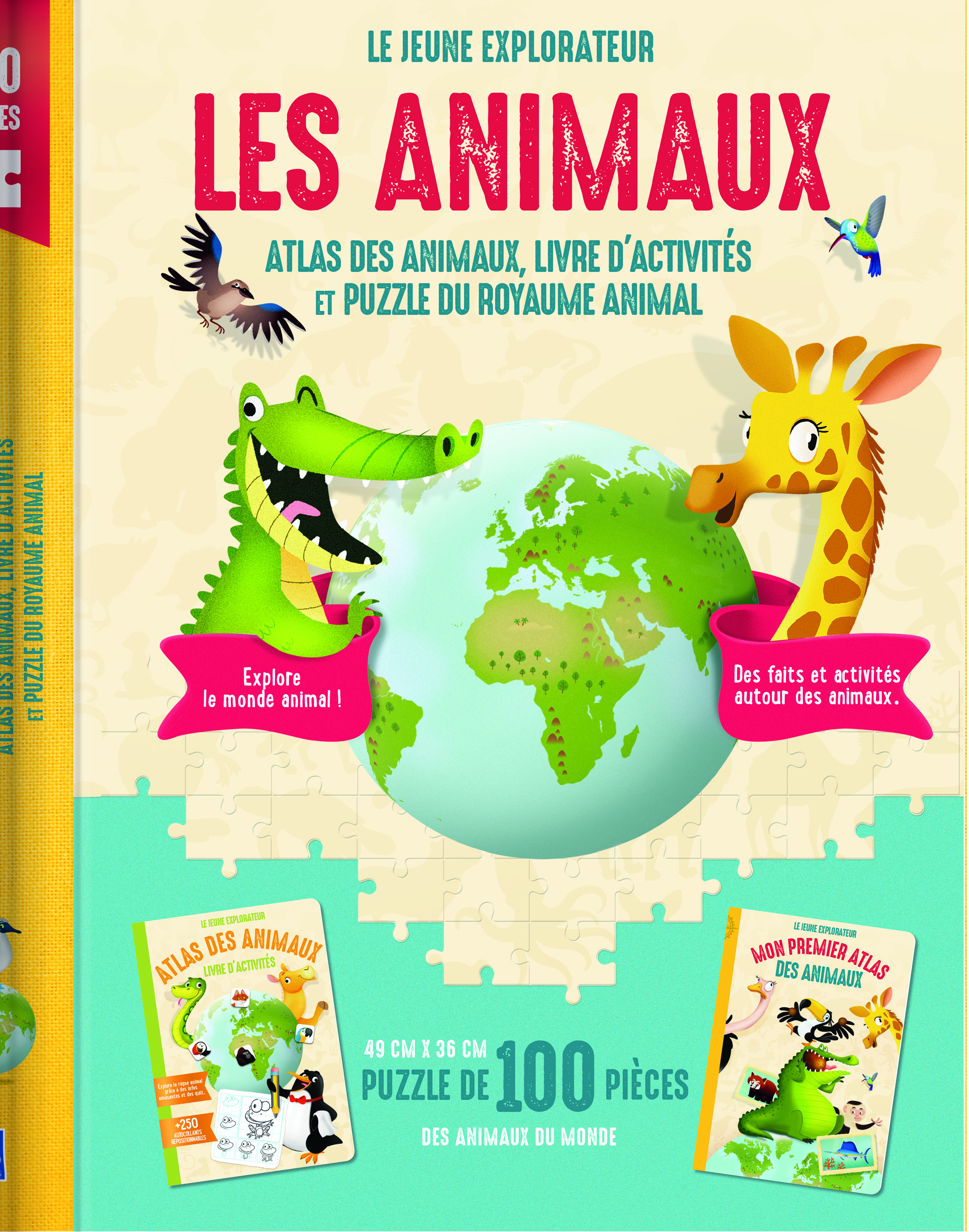 ANIMAUX LE JEUNE EXPLORATEUR - COFFRET ATLAS DES ANIMAUX, LIVRE D´ACTIVITES ET PUZZLE DU ROYAUME