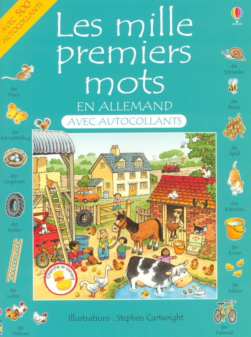 MILLE PREMIERS MOTS EN ALLEMAND AVEC AUTOCOLLANT
