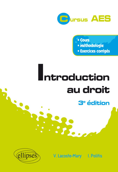 INTRODUCTION AU DROIT 3E EDITION COURS METHODOLOGIE EXERCICES CORRIGES