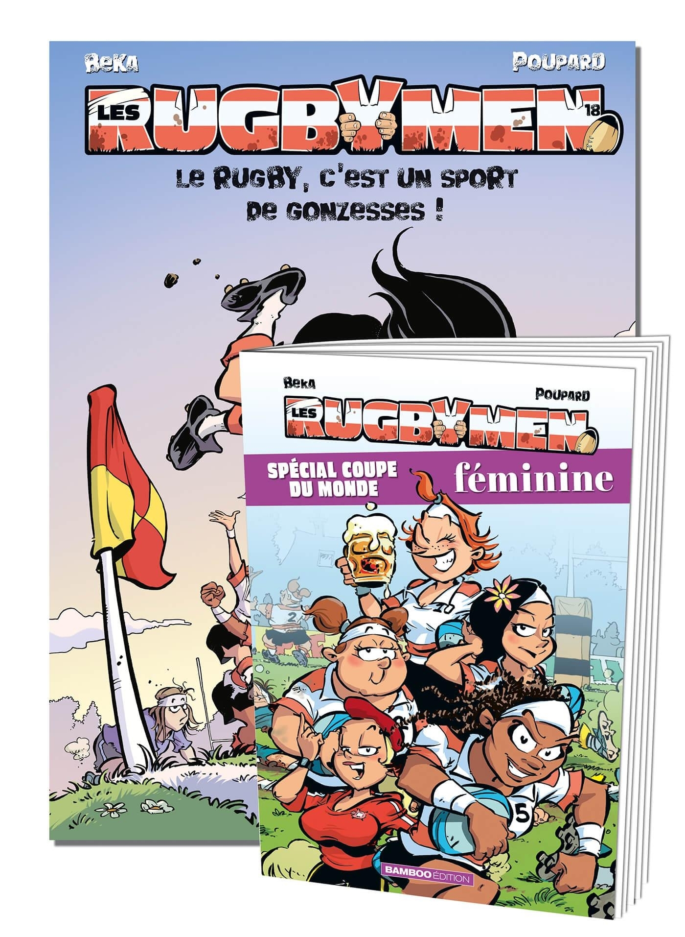 RUGBYMEN - TOME 18 + LIVRET SPECIAL COUPE DU MONDE FEMININE - LE RUGBY, C´EST UN SPORT DE GONZE