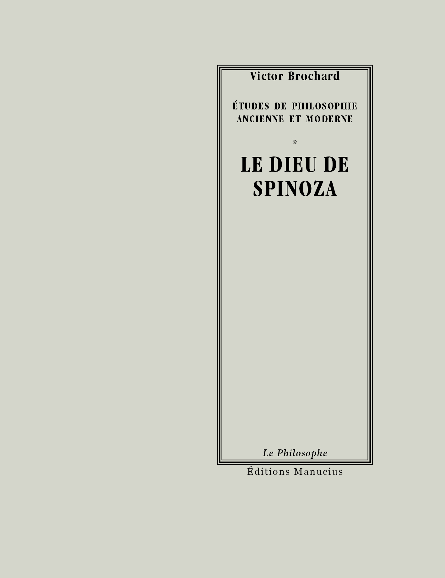 DIEU DE SPINOZA