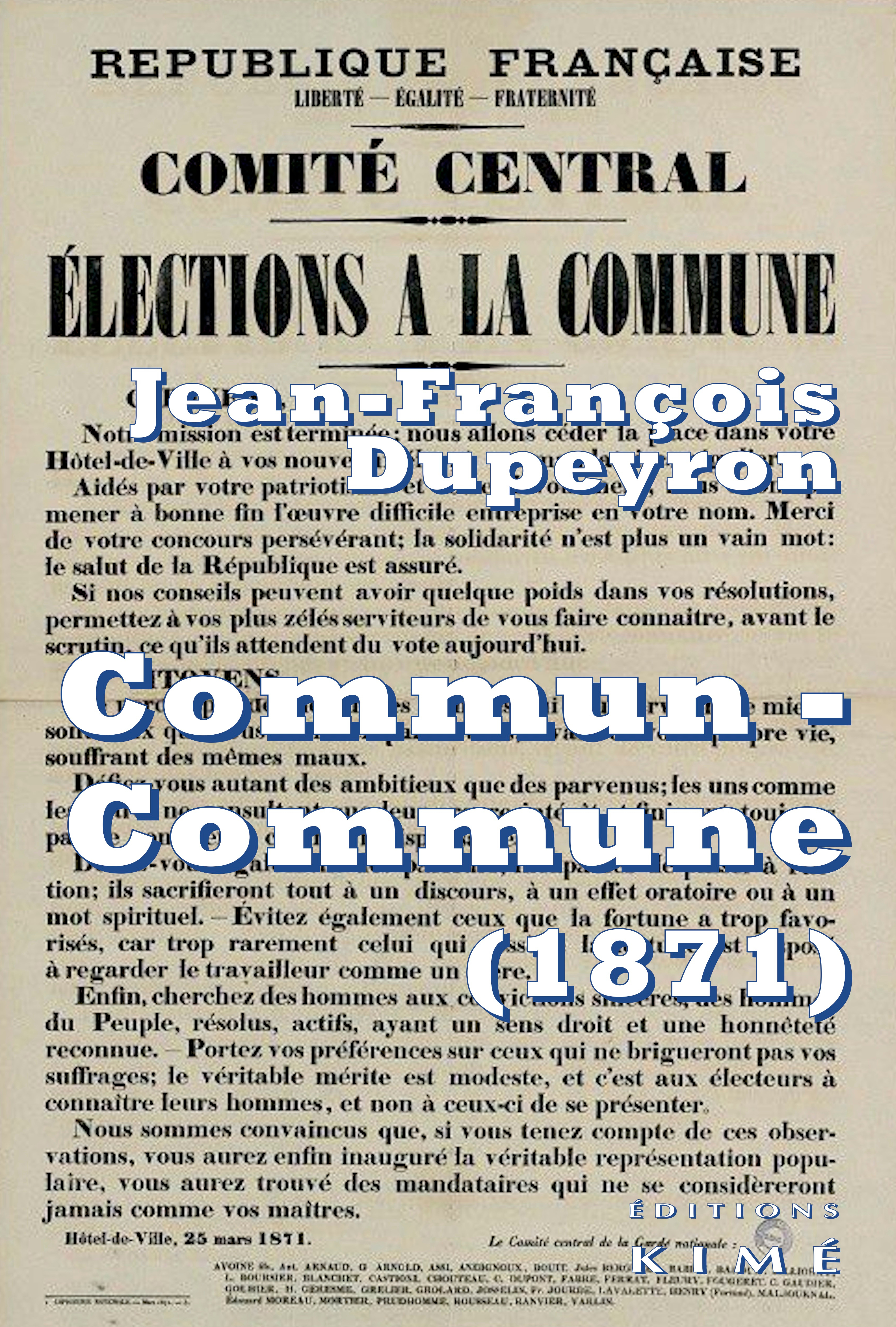 COMMUN-COMMUNE. PENSER LA COMMUNE DE PARIS (1871)