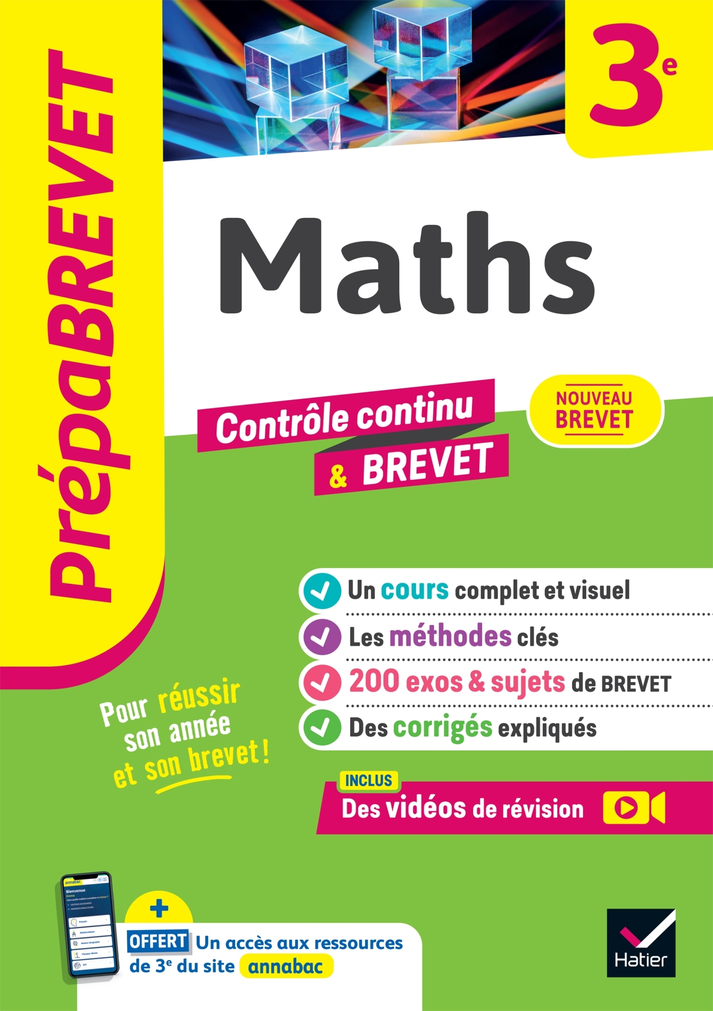 PREPABREVET MATHS 3E - NOUVEAU BREVET 2025 - COURS, METHODES & SUJETS DE BREVET CORRIGES